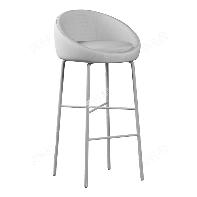 Modern Bloom Bar Stool: Elegant Design & Multiple Base Options 3D model image 6