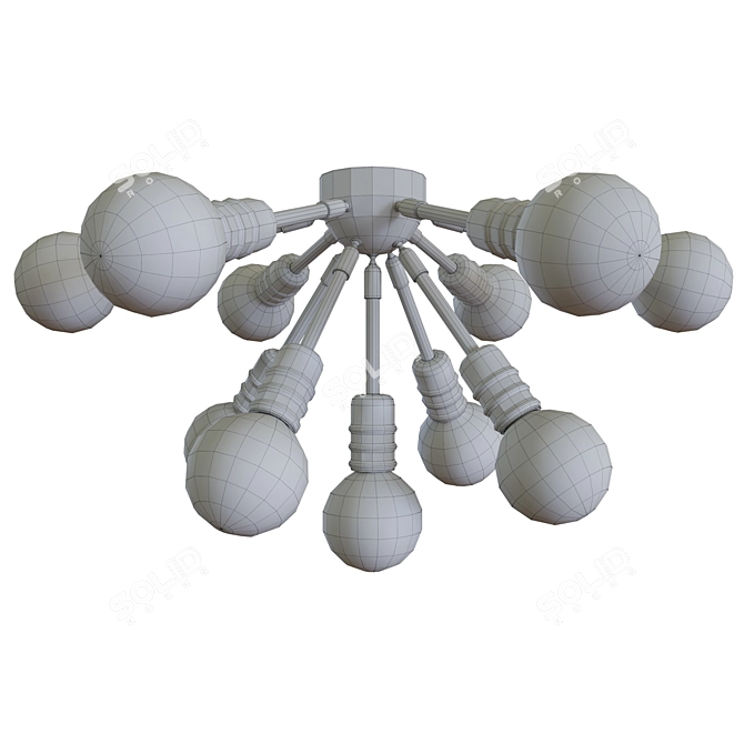 Sleek Chrome Sputnik Pendant 3D model image 2