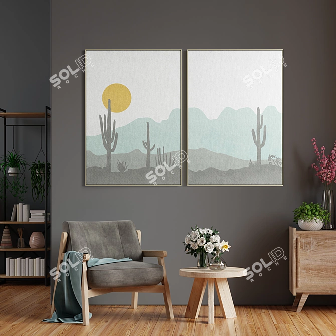  Modern Wall Art Photo Frames 3D model image 4