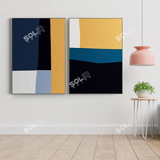 Modern Art Frame Set 3D model image 3