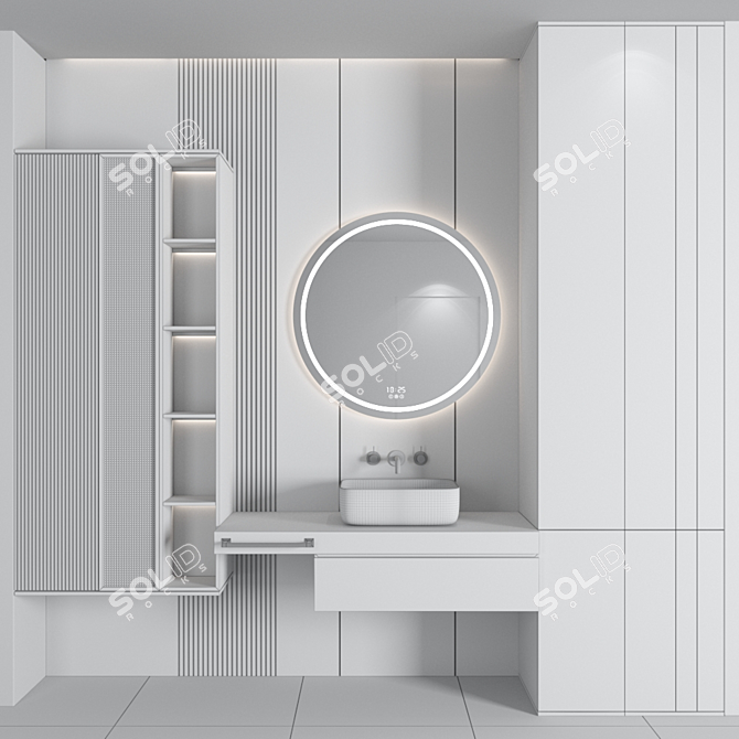 Elegant Bath Set for a Luxurious Bathroom 3D model image 4