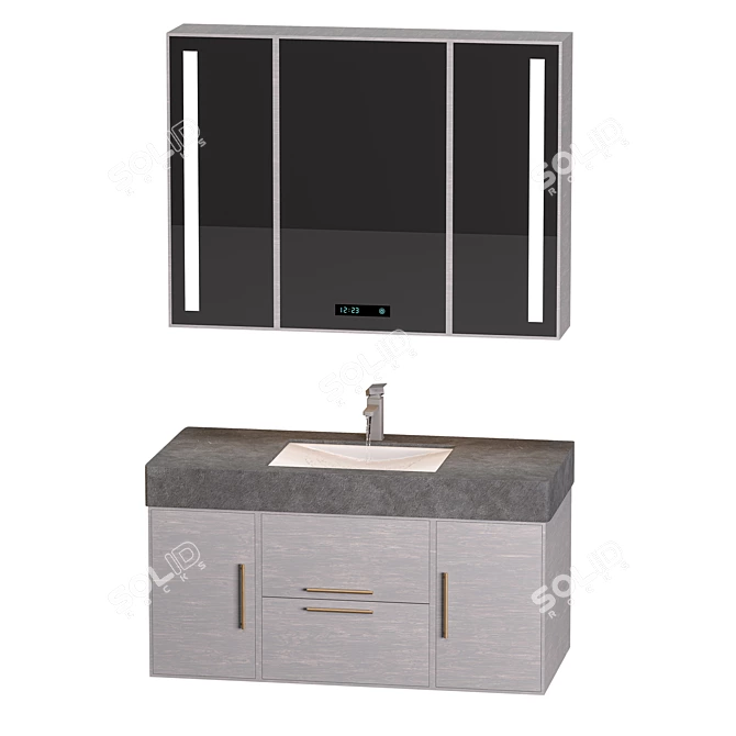 Modernize your bathroom with sleek vanity 3D model image 3