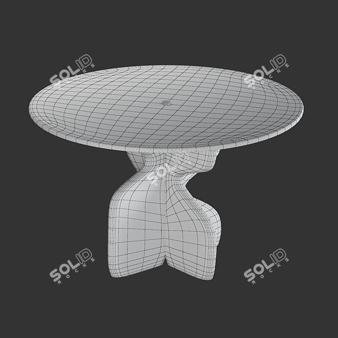 Title: Sleek Lechuza Round Dining Table (Crate & Barrel) 3D model image 3