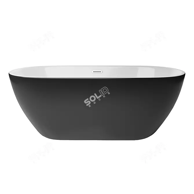 Sleek Modern Black Bathtub 3D model image 1