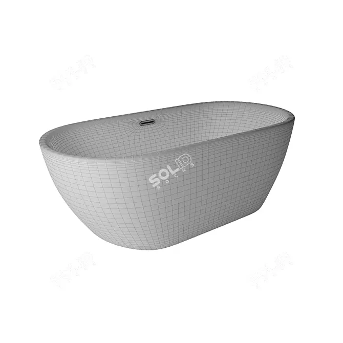 Sleek Modern Black Bathtub 3D model image 4