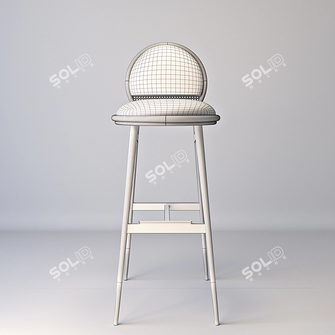 Mezzo Upholstered Bar Chair 3D model image 3