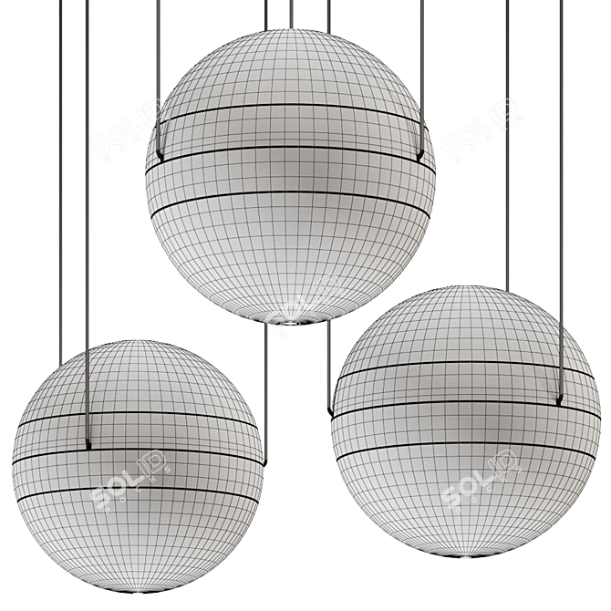 Elegant Spherical Pendant Lamp 3D model image 2