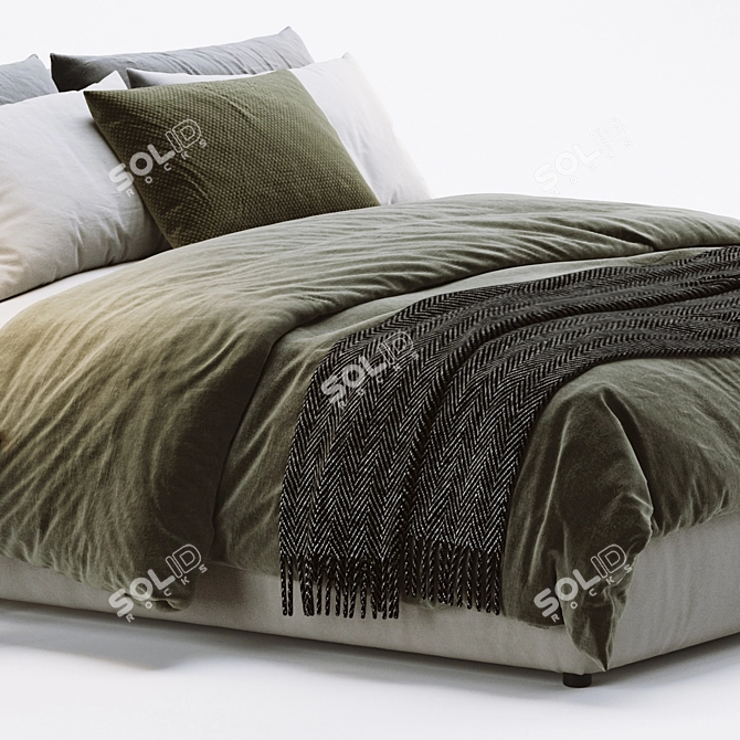 Flou Merkurio Bed: Sleek and Stylish Sleep Solution 3D model image 3