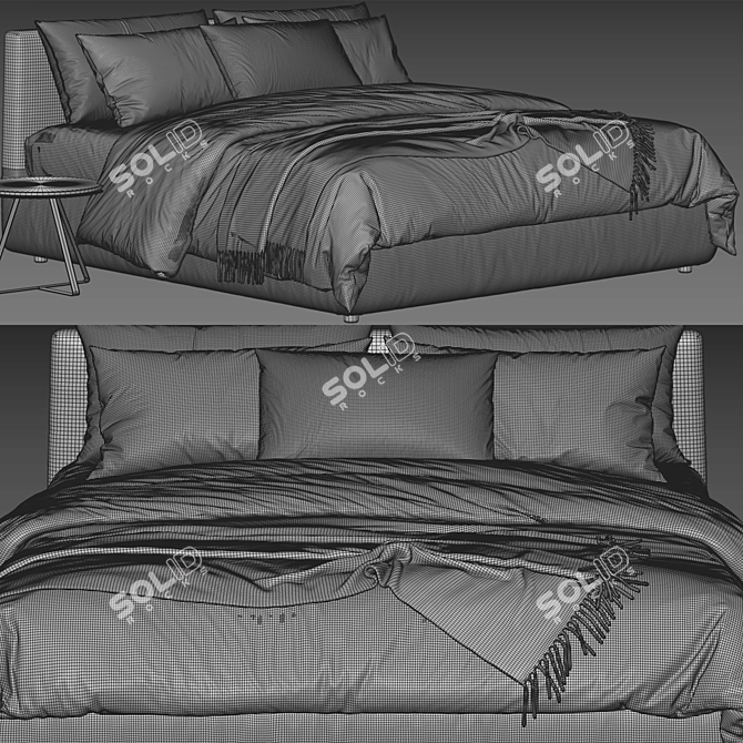 Flou Merkurio Bed: Sleek and Stylish Sleep Solution 3D model image 4