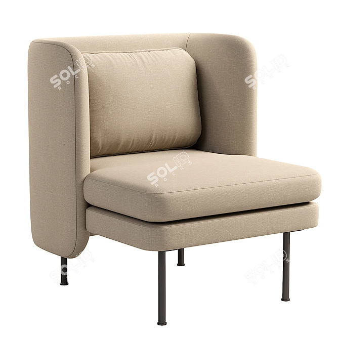 Plush Bloke Lounge Chair 3D model image 2