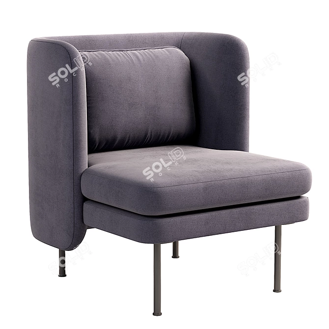 Plush Bloke Lounge Chair 3D model image 3