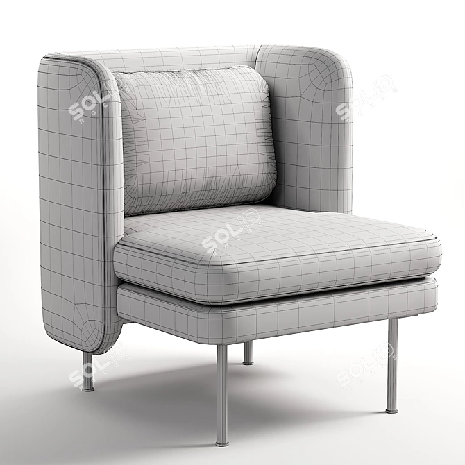 Plush Bloke Lounge Chair 3D model image 5