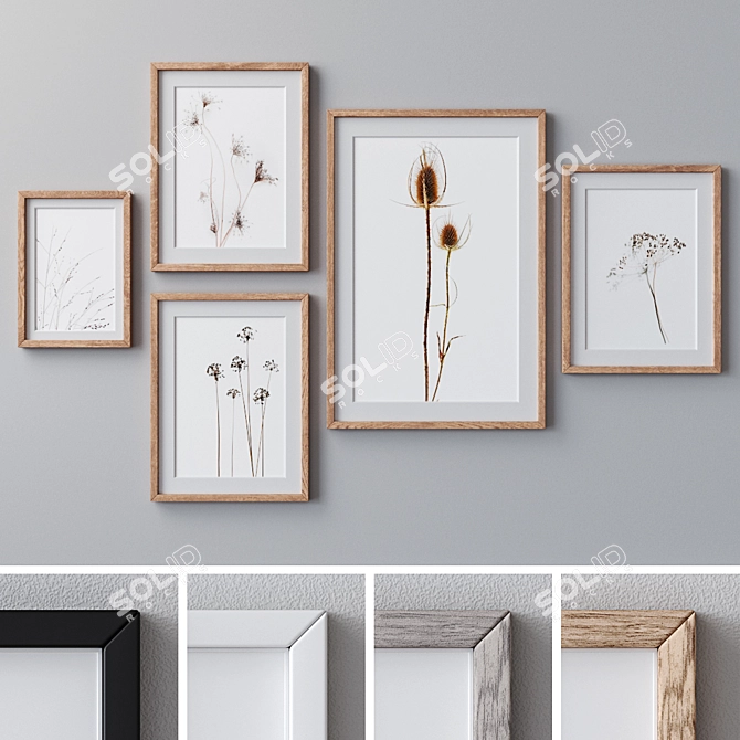 Modern Framed Wall Art Set 3D model image 1