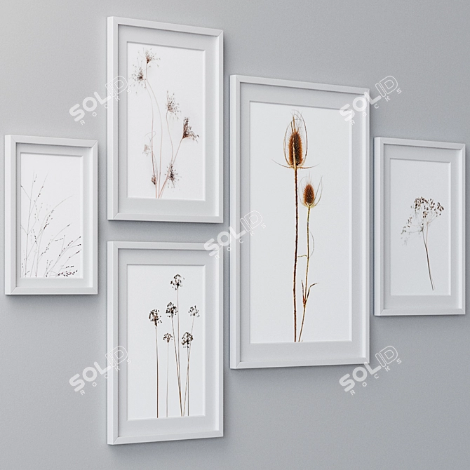 Modern Framed Wall Art Set 3D model image 2