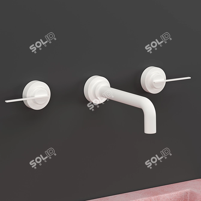 Compact Pink Bathroom Sink 3D model image 3