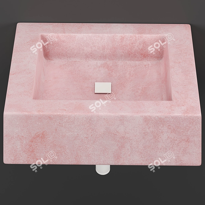 Compact Pink Bathroom Sink 3D model image 4