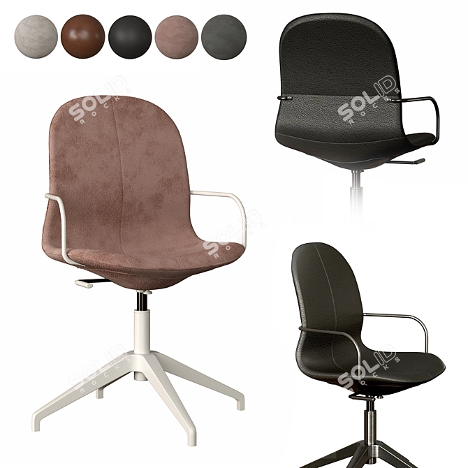 ErgoFlex Office Chair Set - 2pcs 3D model image 2