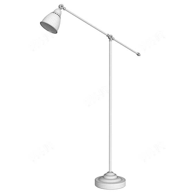 Modern Loft Metal Floor Lamp 3D model image 2