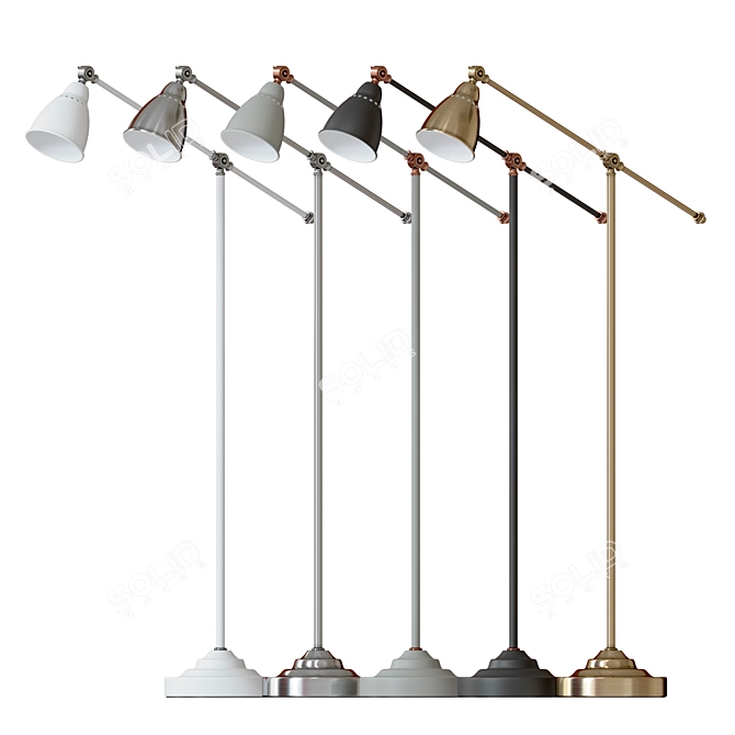Modern Loft Metal Floor Lamp 3D model image 5