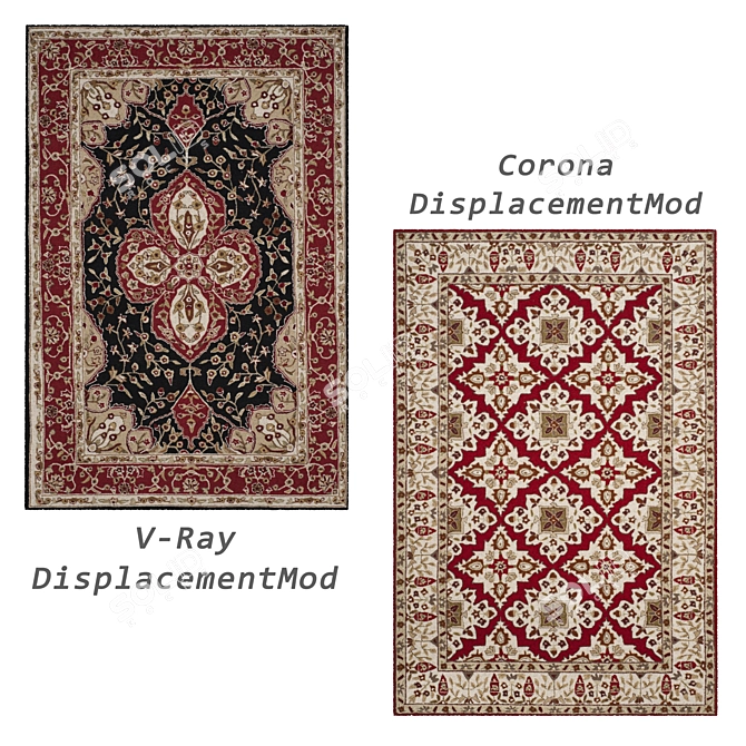 Versatile Set of 6 Rugs with Multiple Render Options 3D model image 1