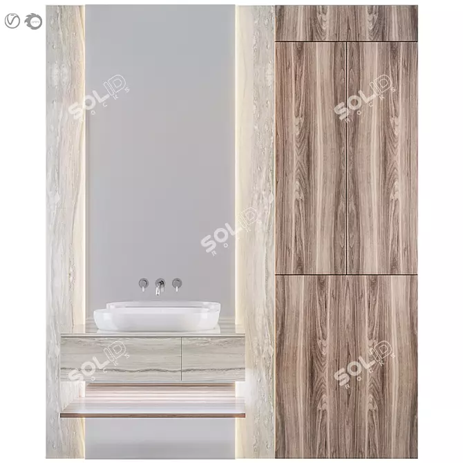 Modern Bathroom Furniture Collection 3D model image 1