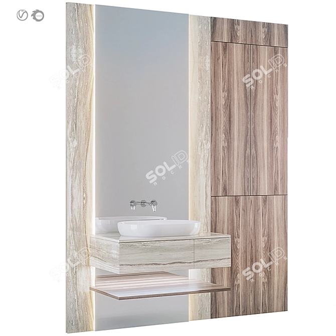 Modern Bathroom Furniture Collection 3D model image 2