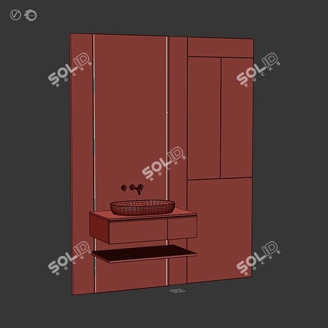 Modern Bathroom Furniture Collection 3D model image 5