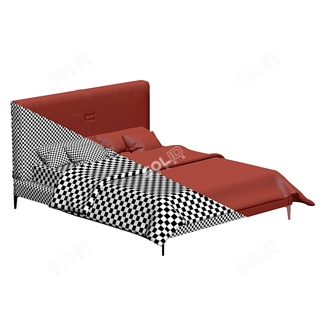 Elegant Thread Bed Frame 3D model image 4