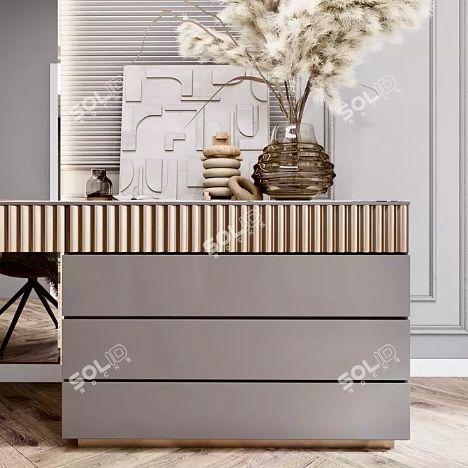 Modern Stylish Writing Desk with Chair and Decor 3D model image 4