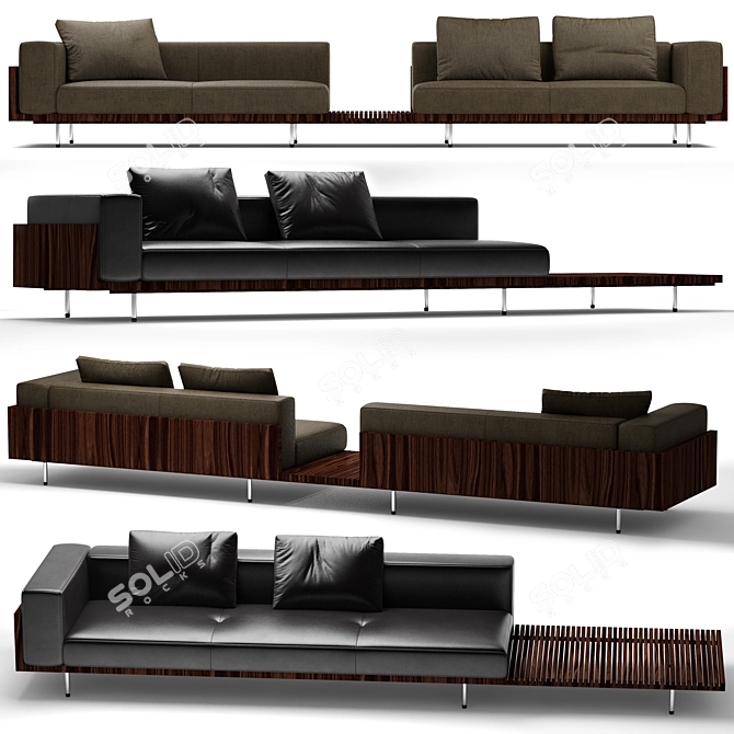 Elegant Brasilia Sofa by Minotti 3D model image 1