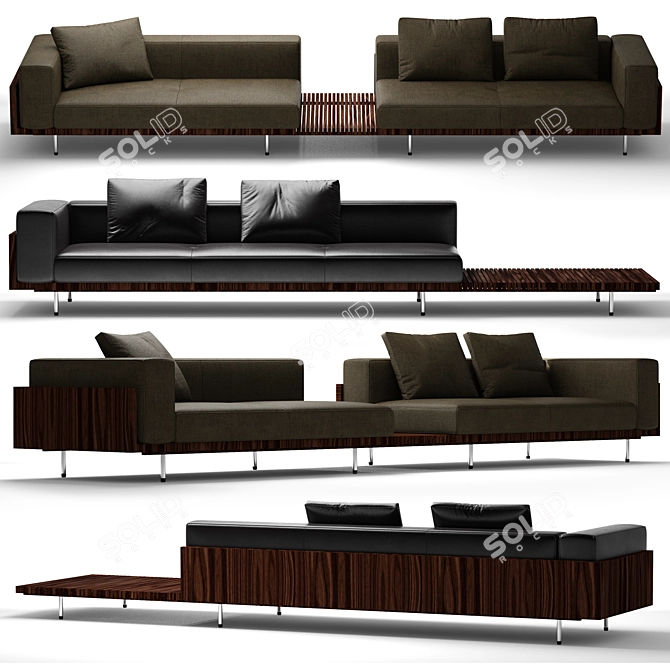 Elegant Brasilia Sofa by Minotti 3D model image 2