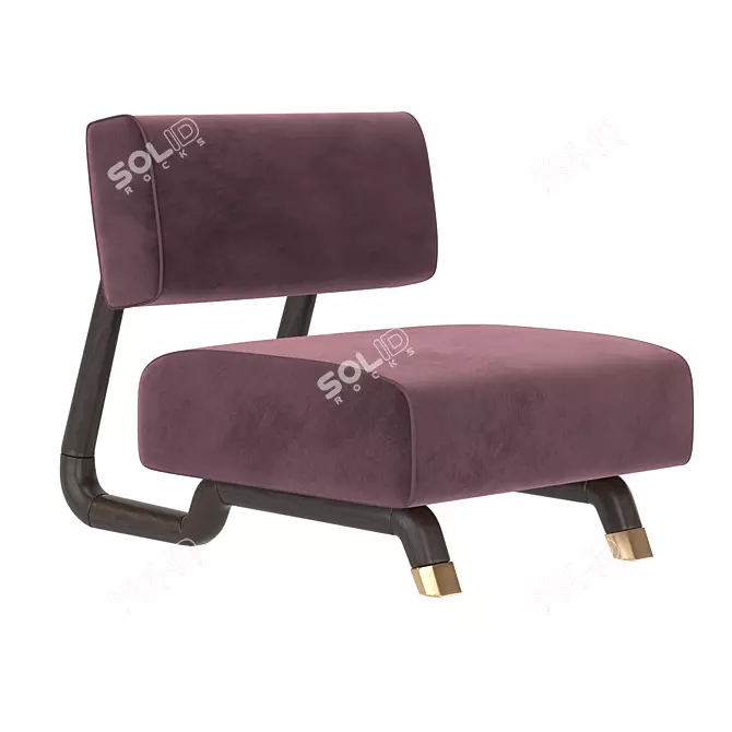 Contemporary Lewis Mezzo Armchair 3D model image 1