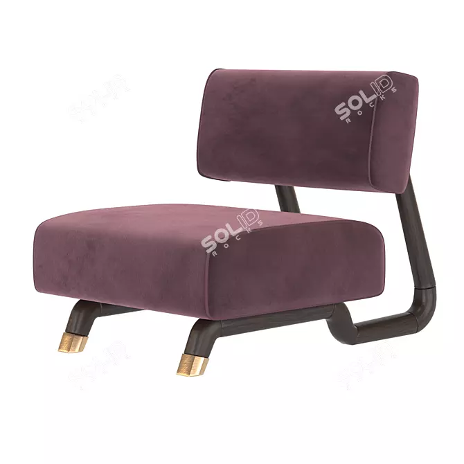 Contemporary Lewis Mezzo Armchair 3D model image 2