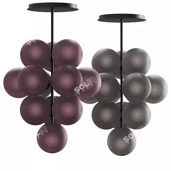 Stellar Grape Pendant: Small Sparkling Elegance 3D model image 1