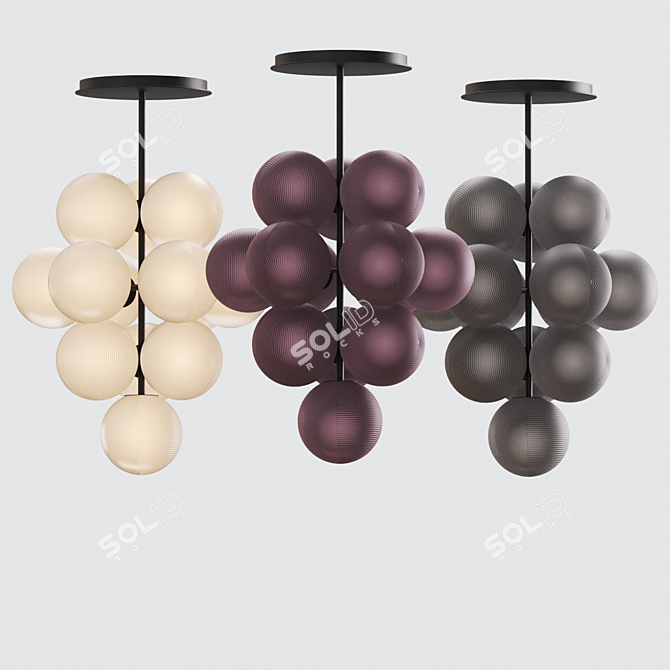 Stellar Grape Pendant: Small Sparkling Elegance 3D model image 2