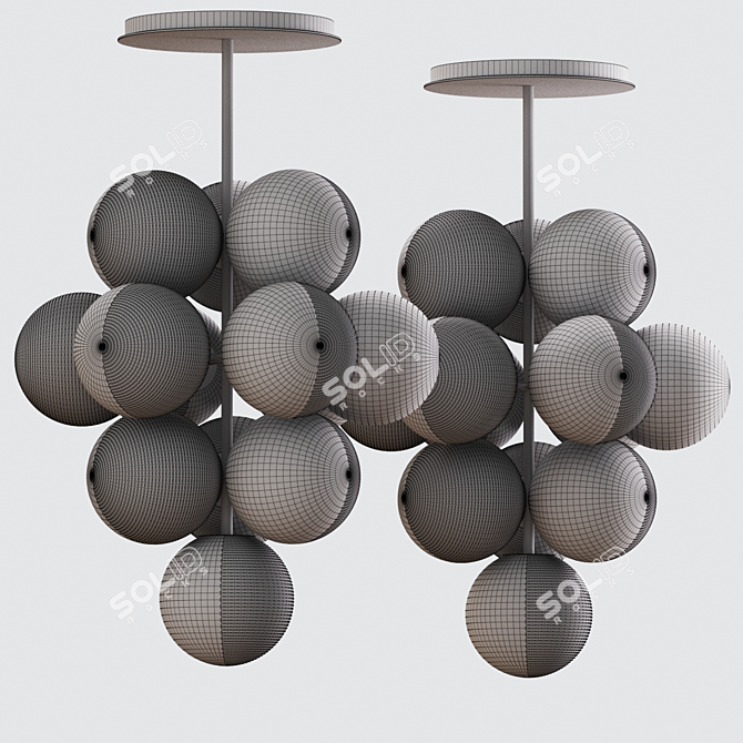 Stellar Grape Pendant: Small Sparkling Elegance 3D model image 3