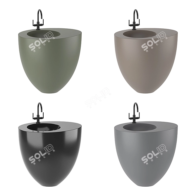 Cielo Le Giare Freestanding Basin - Elegant and Functional 3D model image 2