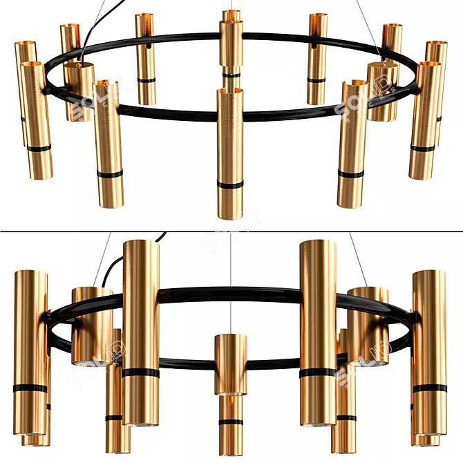 Modern React R Pendant Lamp 3D model image 1