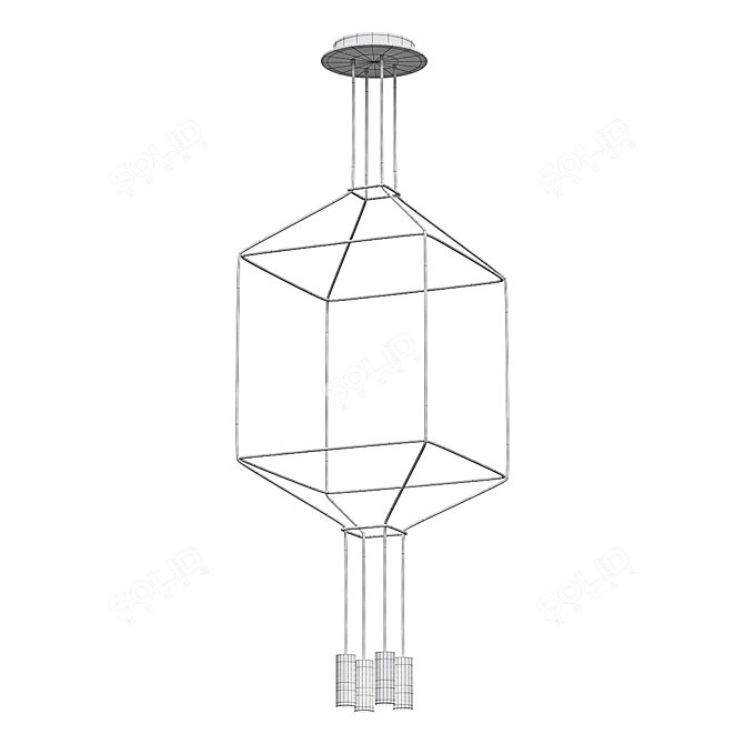 VIA Wireflow Chandelier: Modern LED Suspension 3D model image 3