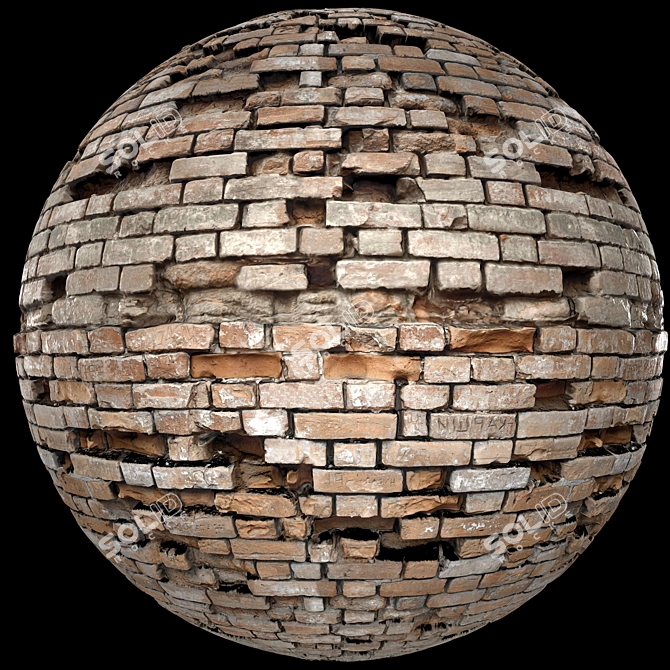 Rustic Brick PBR Texture Kit 3D model image 1