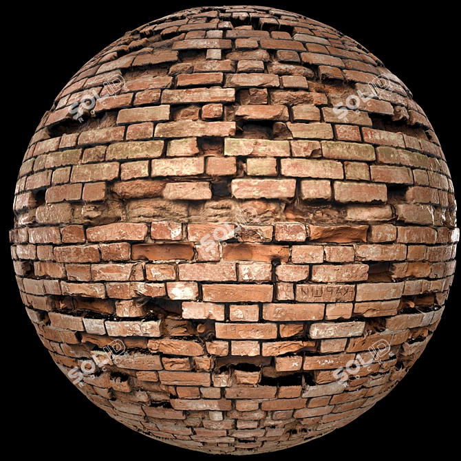 Rustic Brick PBR Texture Kit 3D model image 2