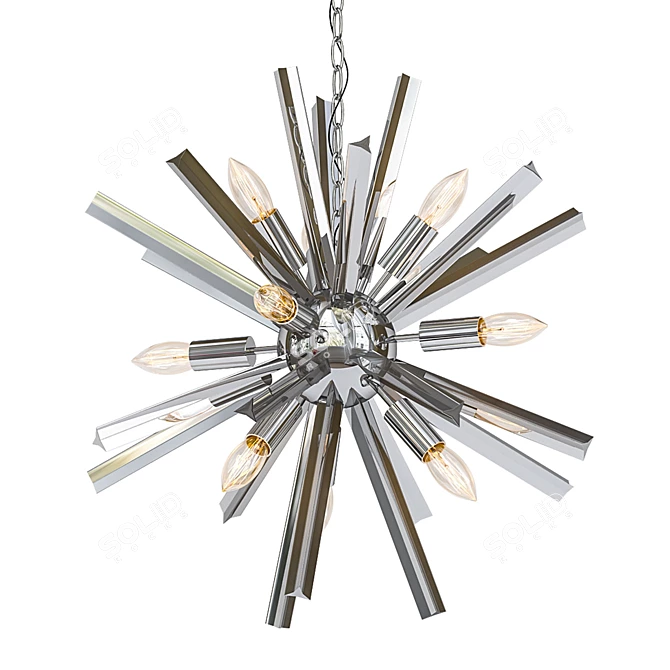 Elegant Orb Crystal Chandelier 3D model image 1