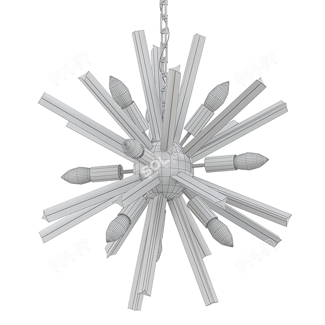 Elegant Orb Crystal Chandelier 3D model image 2