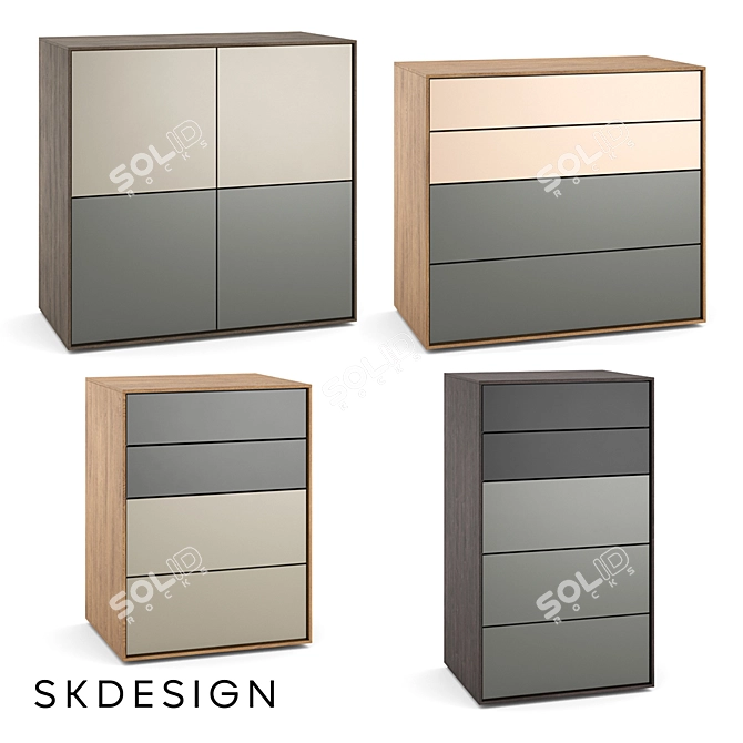 Borge 4-Door Chest of Drawers 3D model image 1