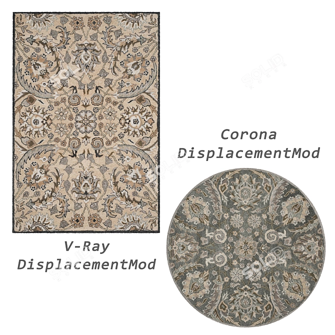 Versatile Set of 8 Rugs 3D model image 4