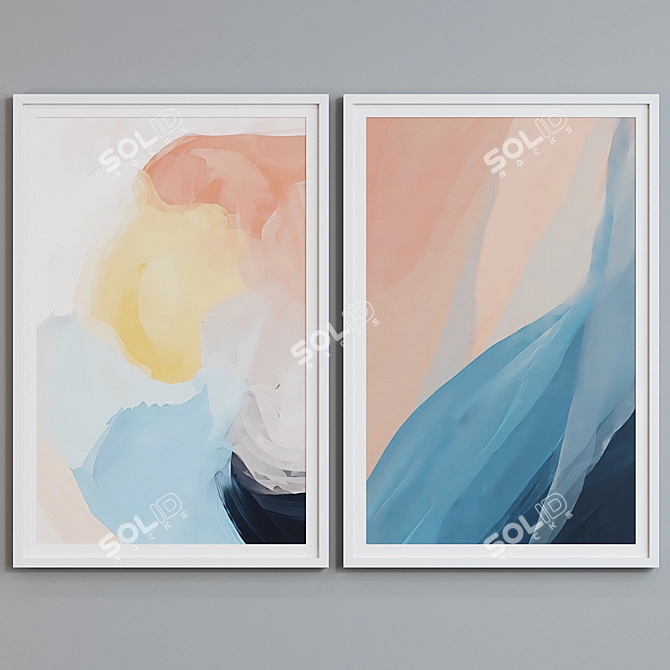 Modern Abstract Picture Frame Set 3D model image 4