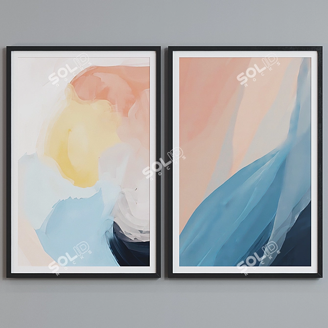 Modern Abstract Picture Frame Set 3D model image 5