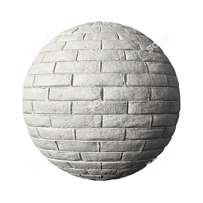 High-Quality White Brick Texture 3D model image 1