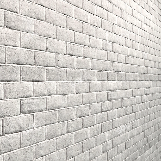 High-Quality White Brick Texture 3D model image 3