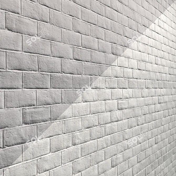 High-Quality White Brick Texture 3D model image 4